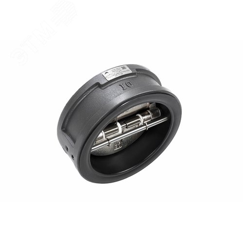 Затвор обратный - ЗОД PN16 DN150, межфланцевый, двустворчатый, корпус - чугун GGG40 c EPDM покрытием, пластины - нержавеющая сталь - фото 3