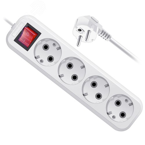 Удлинитель с заземлением L340 16 А, 7 м, заземление, выключатель - Defender (N)
