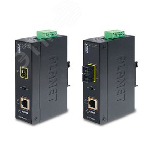 Медиаконвертер PoE 1хSC 10/100/1000 Мб/с, 802.3af/at, 30 Вт IP30, 550 м - PLANET