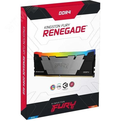Модуль памяти 2х8GB FURY Renegade RGB Black XMP, DIMM DDR4, 4600 МГц, 36800 Мб/с - фото 2