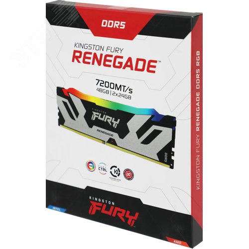 Модуль памяти 2х24GB URY Renegade Silver/Black RGB XMP, DIMM DDR5, 7200 МГц, 57600 Мб/с - фото 2