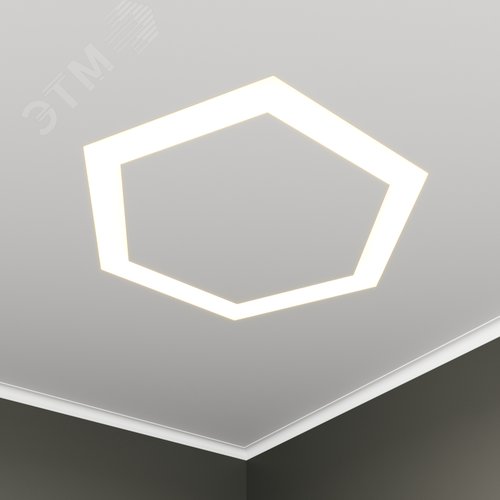 Светильник светодиодный RVE-LBX-HOLE-HEXA-1446-VG (Шестиугольник с отверстием 1446х1258х110мм S80мм 102Вт встраиваемый под шпаклевку 4000K Белый) - RVElektro