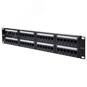 Панель коммутацинная кат.5е, UTP, 19‘, 2U, 48хRJ45, 568A/В, черный с организат. DR-4021 DATAREX - Datarex