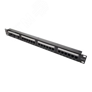 Панель коммутацинная кат.5е, UTP, 19', 1U, 24хRJ45, 568A/В, черный DATAREX - Datarex