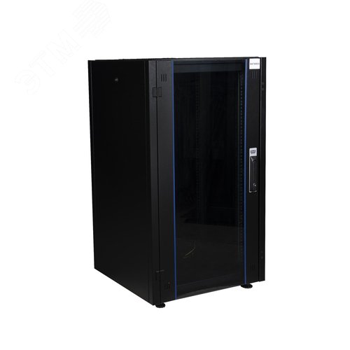 Шкаф нап. 19', 26U 600х600, перед. дв. стек, задн. стен., мет, чер. DATAREX - фото 2