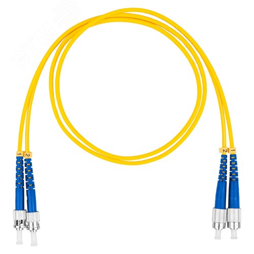 Патч-корд оптический, FC-ST, дуплекс (duplex) OS2, нг(А)-HF, желтый, 2,0 м - Datarex