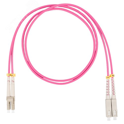 Патч-корд оптический, LC-SC, дуплекс (duplex) OM4, нг(А)-HF, маджента, 7,0 м - Datarex