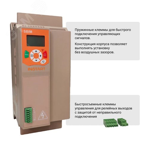 Устройство плавного пуска SBIM -22/44-04, 22кВт, 44А, 3 ~400(380)B, IP20, байпас встроен, компактная серия, LCD рускоязычное меню, гарантия 2г. - фото 7