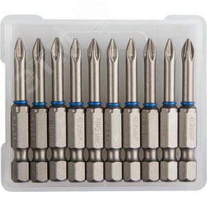 Биты ''ЭКСПЕРТ'' торсионные кованые, обточенные, хромомолибденовая сталь, тип хвостовика E 1/4'', PH1, 50мм, 10шт