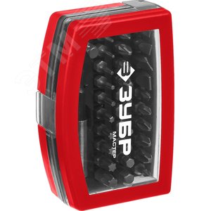 Набор бит ''МХ-32'', CR-V, в компактном боксе с эластичными противоударными, противоскользящими вставками, магнитный адаптер с фиксатором