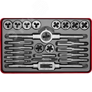 Набор метчиков и плашек, сталь 9ХС 24 предмета