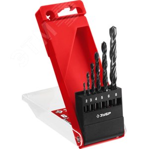 Набор сверл по металлу, сталь Р4М2, класс В МАСТЕР 6шт(2-8мм)