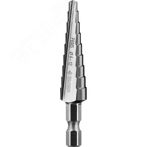 Сверло ступенчатое, 4-12мм, 9 ступеней, Профессионал