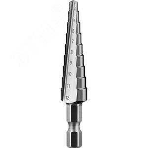 Сверло ступенчатое, 4-12мм, 9 ступеней, Профессионал 2