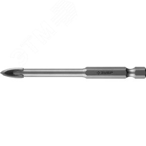 Сверло по кафелю, керамике, стеклу, с четырьмя режущими лезвиями, шестигранный хвостовик, 8 мм, ''Профессионал'' 29845-08