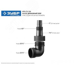 Насос дренажный погружной для чистой воды Профессионал НПЧ-Т3-750 ЗУБР, 750 Вт - фото 5
