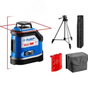Нивелир лазерный 360град., 20м/70м, точн. +/-0,3 мм/м, штатив КРЕСТ 360 №2 - ЗУБР