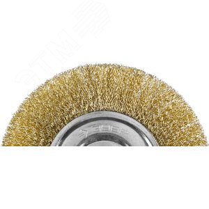 Щетка дисковая для УШМ, витая стальная латунированная проволока 0,3мм, 150х22мм ''Профессионал''. 2