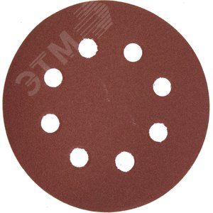 Круг шлифовальный ''Мастер'' универсальный, из абразивной бумаги на велкро основе, 8 отверстий, Р180, 125мм, 5шт