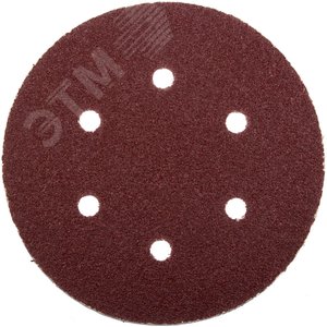 Круг шлифовальный ''Мастер'' универсальный, из абразивной бумаги на велкро основе, 6 отверстий, Р60, 150мм, 5шт