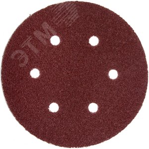 Круг шлифовальный ''Мастер'' универсальный, из абразивной бумаги на велкро основе, 6 отверстий, Р80, 150мм, 5шт