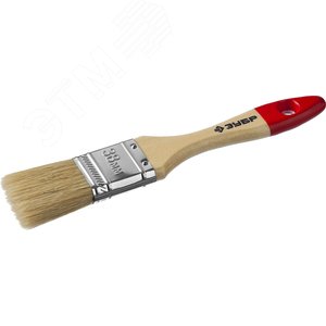 Кисть плоская ''УНИВЕРСАЛ-МАСТЕР'', натуральная щетина, деревянная ручка, 38мм