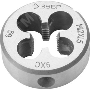 Плашка М12x1.5мм, сталь 9ХС, круглая ручная