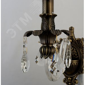 Бра светильник Rivoli Marlene 1021-401 настенный 1 х Е14 40 Вт хрусталь классика (Б0047910) - фото 5