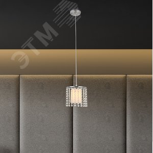 Светильник подвесной (подвес) Rivoli Rosco 3041-201 1 * E27 60 Вт хрусталь модерн (Б0044353) - фото 5