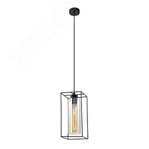 Светильник подвесной (подвес) Luna 5148-201 1 х Е27 40 Вт черный лофт - кантри потолочный - Rivoli