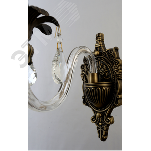 Бра светильник Rivoli Marlene 1021-401 настенный 1 х Е14 40 Вт хрусталь классика (Б0047910) - фото 6