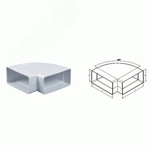 Колено горизонтальное плоского канала КР55-24 - Awenta, артикул 5905033294028