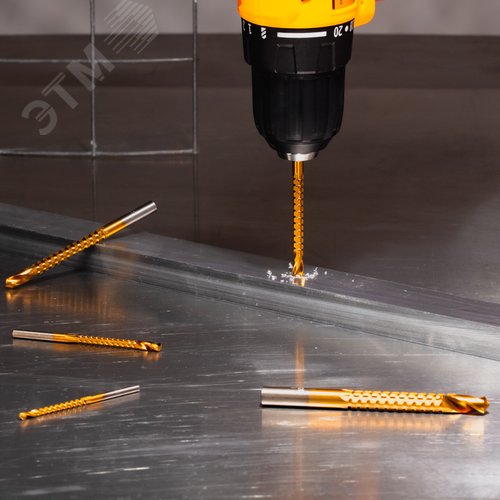 Сверло-фреза по металлу 5 мм, сталь HSS, титан, цилиндрический хвостовик - фото 2