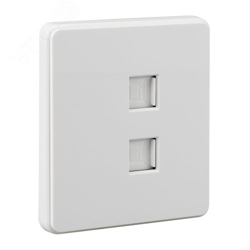 Розетка ROUND двойная компьютерная RJ45+RJ45 категория 6 перламутр - артикул KR-78-0725-1