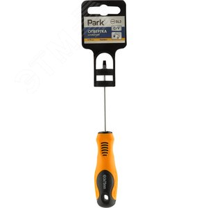 Отвертка Standart SL3х7,5см, двухкомпонентная рукоятка, шлицевая - СКРАП