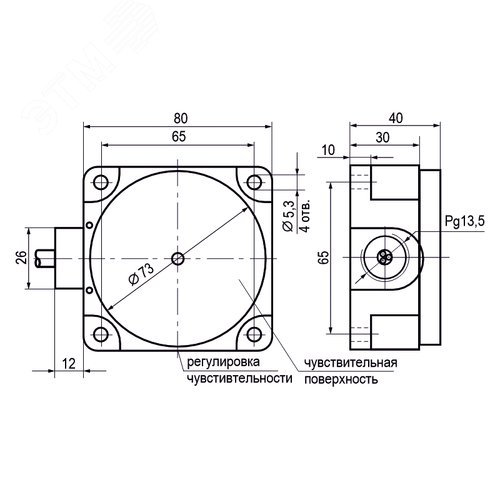 Бесконтактный выключатель ISN I7P5-R50-N-C-20 - фото 3