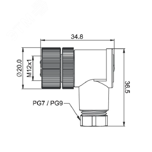Соединитель CS S255R-05 (PG9) - фото 2