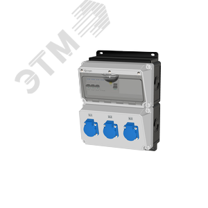 Комбинация розеток , Вход М32, клеммы, УЗО 4P/40A/30mA, 3xSchuko16A, IP54. - AlpenBox