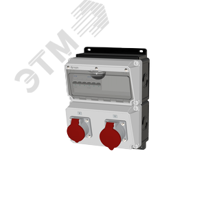 Комбинация розеток , Вход М32, клеммы, 1xCEE32A5p, 1xCEE16A5p, IP44. - AlpenBox