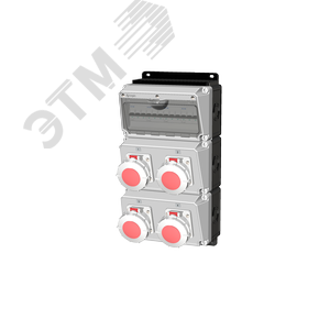 Комбинация розеток , Вход М32, клеммы, 4xCEE32A4p3h контейнерные, IP67. - AlpenBox