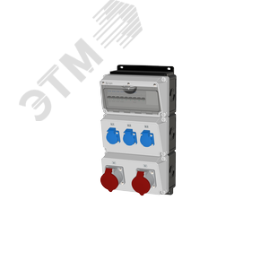 Комбинация розеток , Вход М40, клеммы, 2xCEE32A5p, 3xSchuko16A, IP44. - AlpenBox