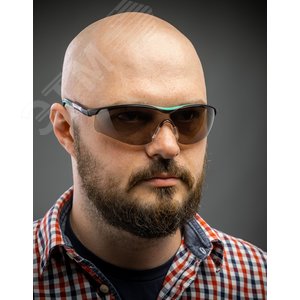 Защитные коричневые очки BASIC стекло-моноблок с покрытием устойчивым к истиранию и запотеванию, открытого типа - фото 2