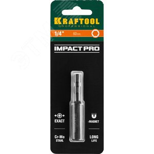 Адаптер ''PRO'' Impact Pro для бит, для ударных шуруповертов, хвостовик E 1/4'', магнитный, 60мм - фото 2