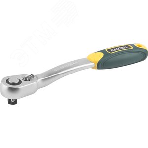 Трещотка для торцовых головок ''PRO'', Сr-V сталь, 72 зубца, изогнутая, 1/2'' - ЗУБР