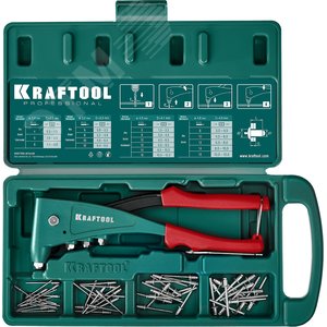 Литой заклепочник в кейсе, удержание заклепки, 2.4 - 4.8 мм, X-5F - фото 4