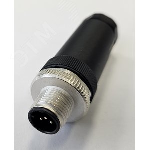 Разъем М12, 5A, штыревой, винт, пластиковый, прямой, резьба PG9, кабельная часть - СТЭЗ