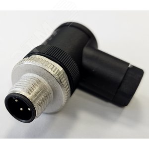 Разъем М12, 4A, штыревой, винт, пластиковый, угловой, резьба PG7, кабельная часть - СТЭЗ, артикул 185200143