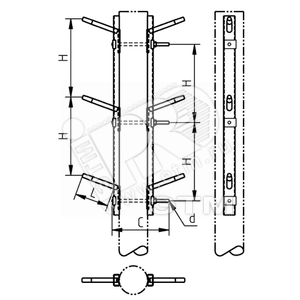 SH157.10 Траверса двухцепная промежуточная 20 кВ, H=550, K=1400 - Ensto
