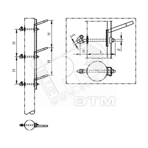 SH158 траверса H550 K70 L280 dM20 E24 - Ensto