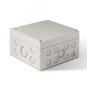 Корпус термопластиковый Cubo S 175 x 175 x 100 мм, 75 мм основание, метрические выбивные отверстия, серая крышка, PC, IP 66/67 (SPCM181810HG) - Ensto